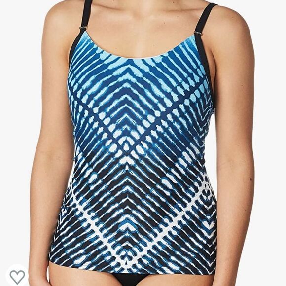 Calvin Klein Women's Over The Shoulder Tankini Swimsuit - Picture 1 of 3
